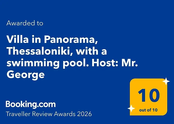 In Panorama, Thessaloniki, With A Swimming Pool. Host: Mr. George Villa Thessaloniki